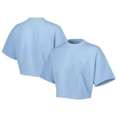 NBA - Philadelphia 76ers Lusso Women's Nola Faded Tonal Cropped T-Shirt - Light Blue