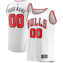 Fanatics - Chicago Bulls Youth Fast Break Replica Custom Jersey - Association Editi- White