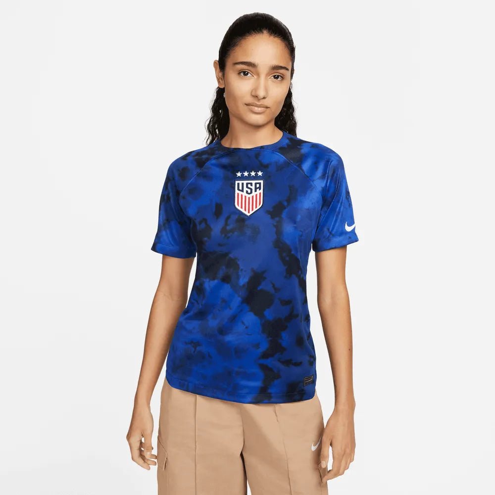 2022-23 USA Away Women 4 Star Soccer Jersey Bright Blue-White | Nike Outlet