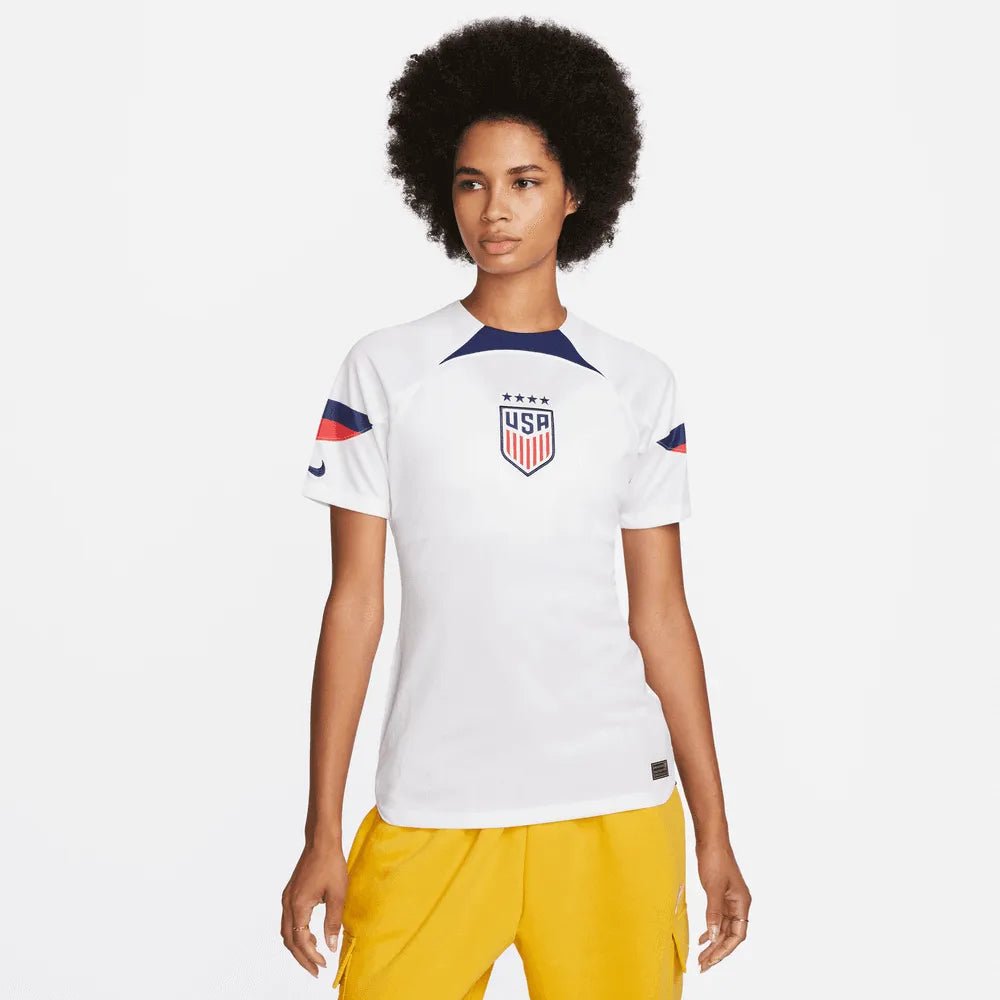 2022-23 USA Women's Home 4 Star Soccer Jersey White-Hyper Blue | Nike Discount