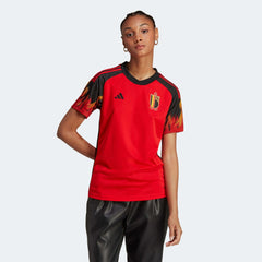 2022-23 Belgium Women's Home Soccer Jersey - Red-Black | Adidas Sale