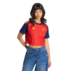2026 Spain Women's Stadium Home Cropped Soccer Jersey | Adidas Sports