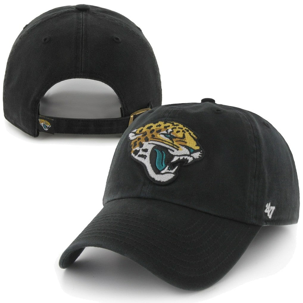 47 Brand Jacksonville Jaguars New Logo Clean-Up Adjustable Slouch Hat Black - 47 brand