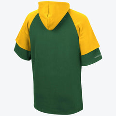 Green Bay Packers Short Sleeve Fleece Hoodie - Mitchell & Ness