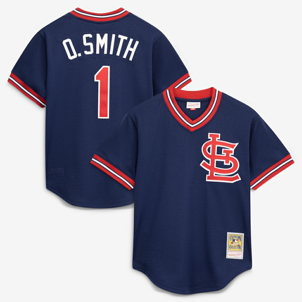Ozzie Smith St. Louis Cardinals Mitchell & Ness Authentic Batting Practice Jersey Lifestyle