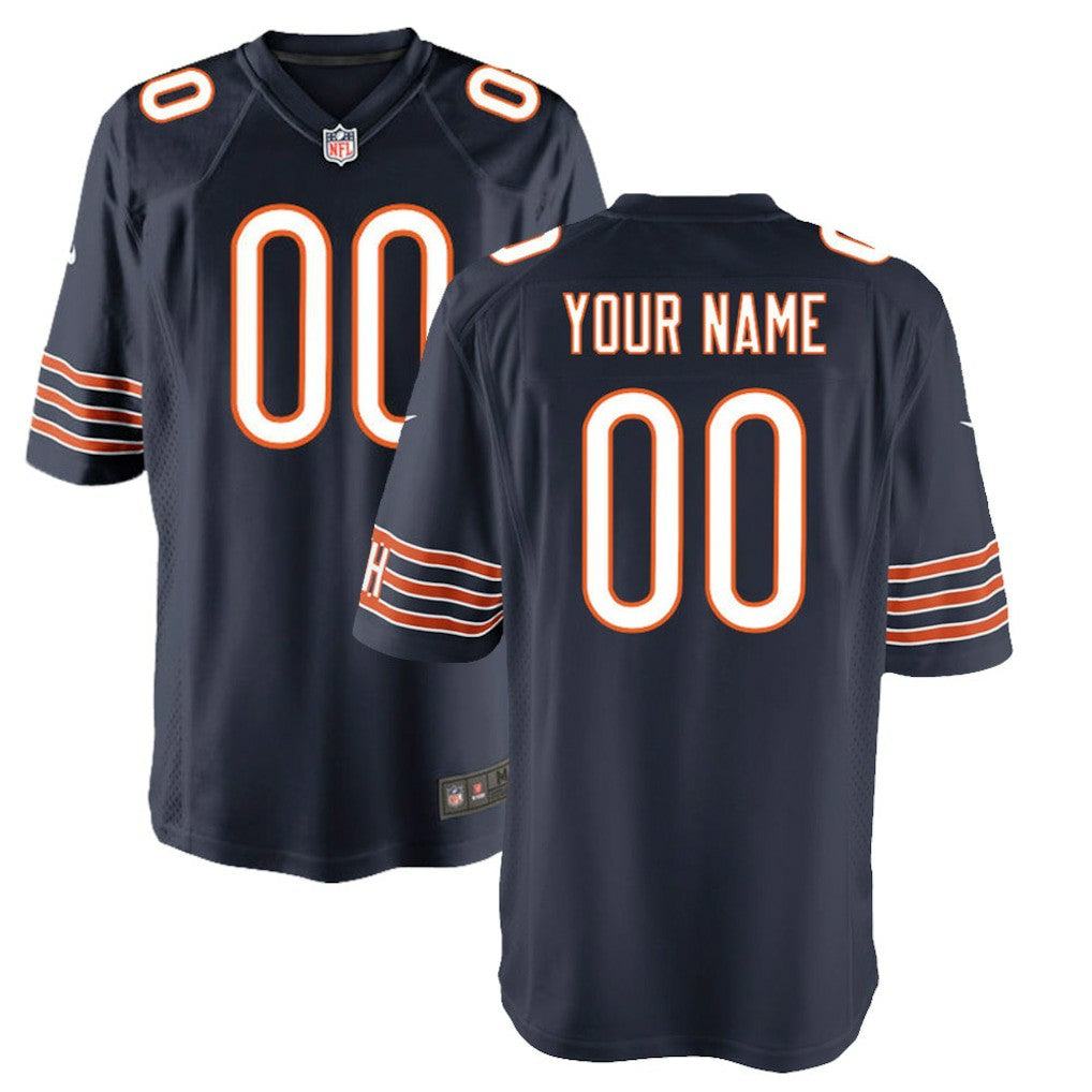 Chicago Bears Youth Custom Game Jersey Navy - Nike