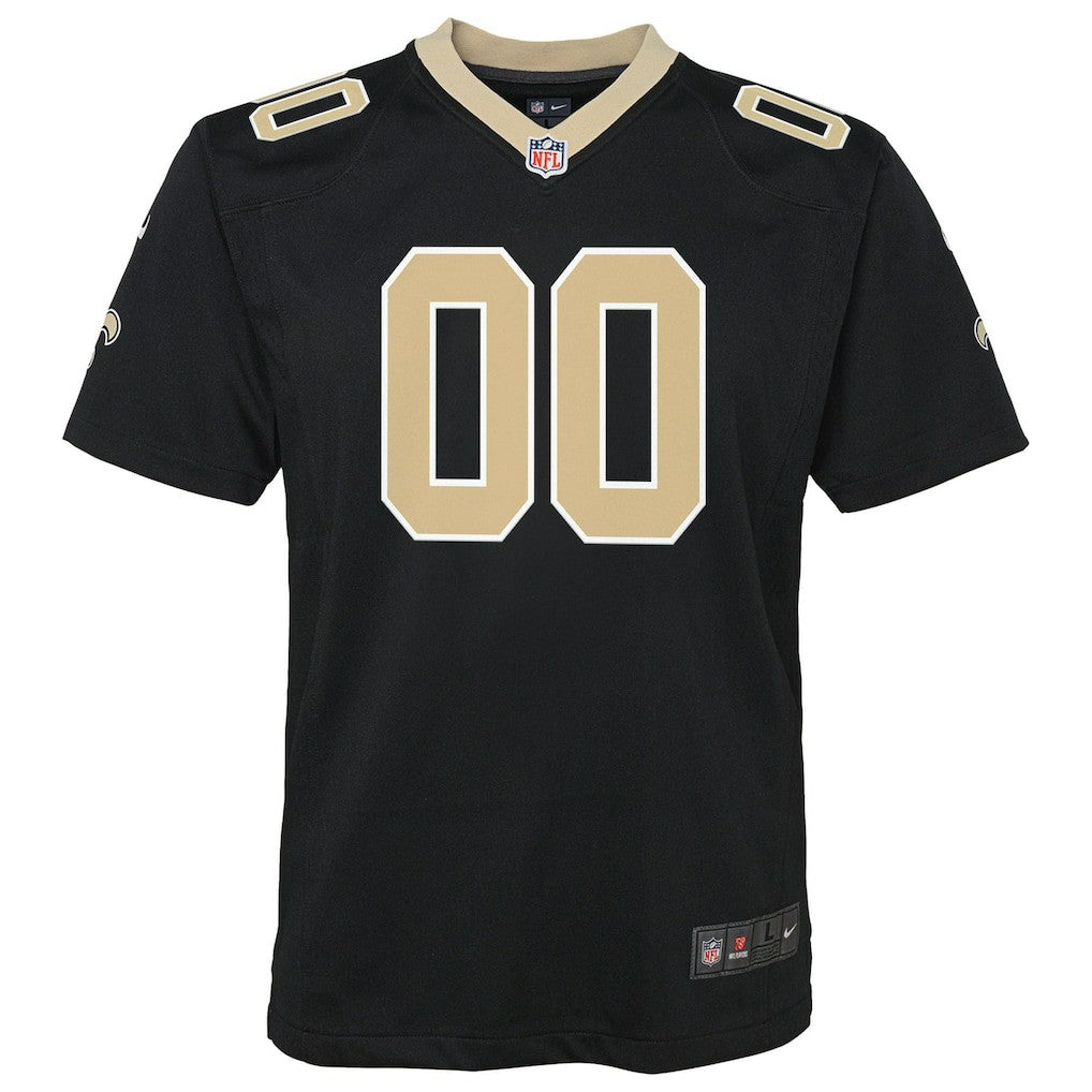 New Orleans Saints Youth Custom Game Jersey - Black | NFL Jerseys