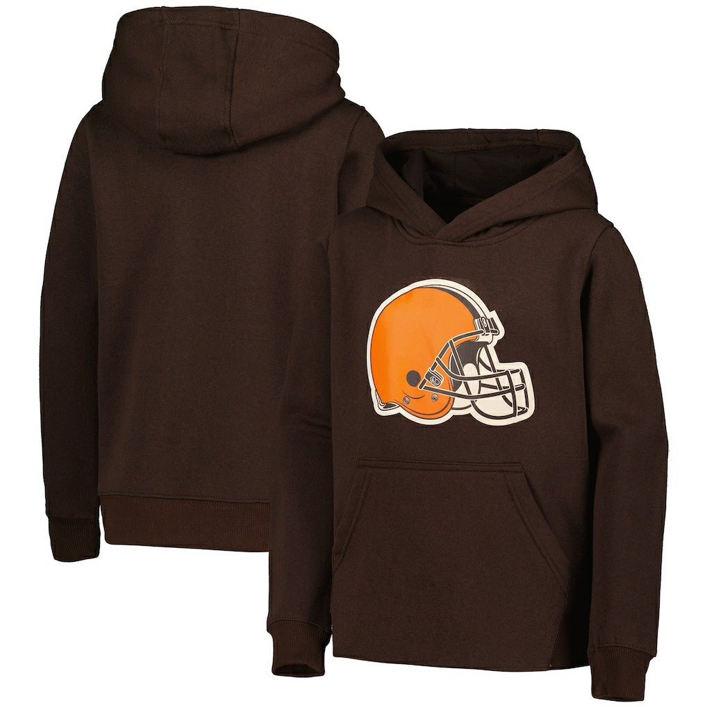 Cleveland Browns Youth Team Logo Pullover Hoodie Brown - NFL