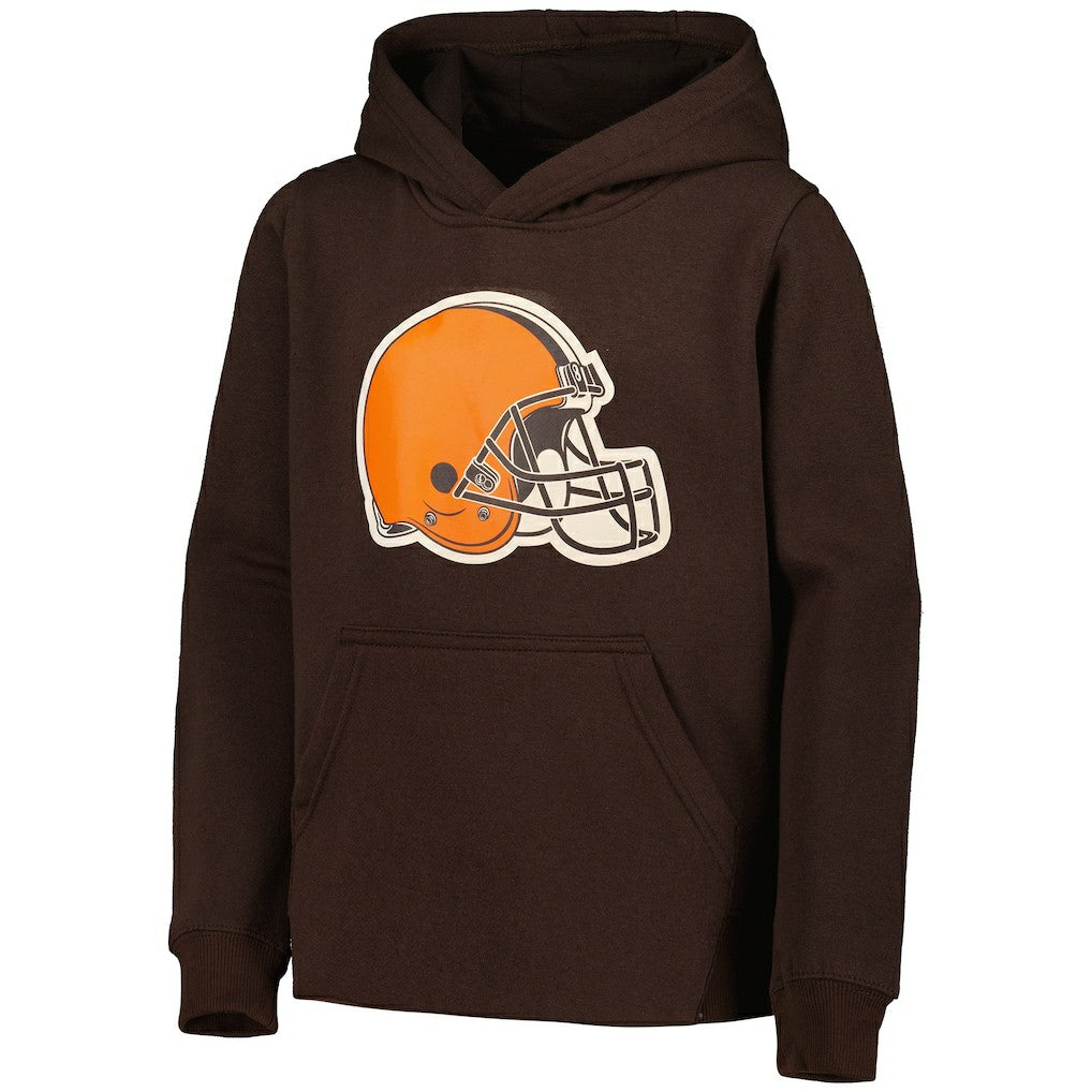 Cleveland Browns Youth Team Logo Pullover Hoodie Brown - NFL