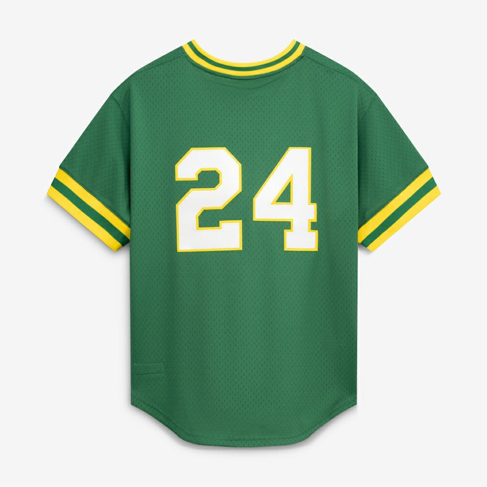 Rickey Henderson Athletics Mitchell & Ness Authentic Batting Practice Jersey Lifestyle
