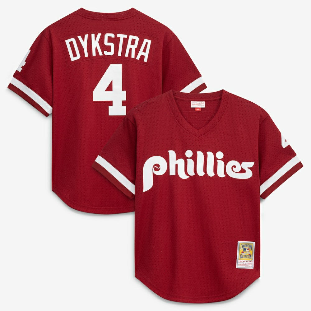 Lenny Dykstra Philadelphia Phillies Mitchell & Ness Authentic Batting Practice Jersey - Scarlet | MLB Jerseys