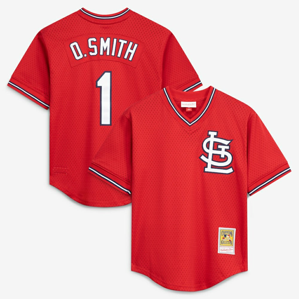 Ozzie Smith St. Louis Cardinals Mitchell & Ness Authentic Batting Practice Jersey - Scarlet | MLB Jerseys