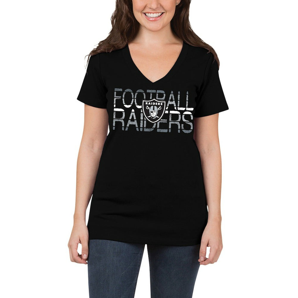 Las Vegas Raiders 5th & Ocean by New Era Women's Lounge V-Neck T-Shirt Black - NFL