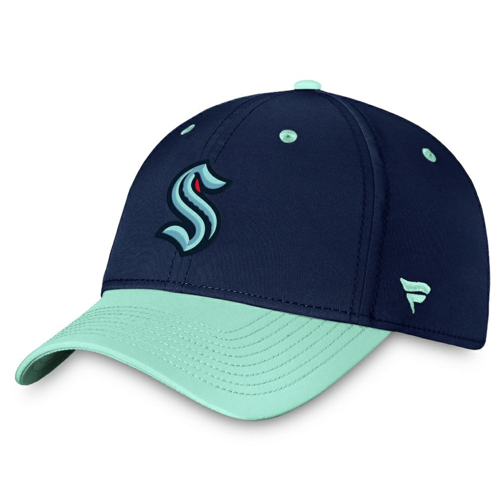 Seattle Kraken Fanatics Authentic Pro Rink Two-Tone Flex Hat – Deep Sea Blue/Light Blue