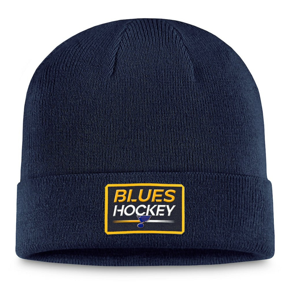 St. Louis Blues - Fanatics Authentic Pro Cuffed Knit Hat – Navy