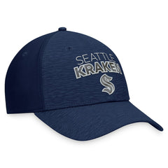 Seattle Kraken Fanatics Authentic Pro Road Stack Logo Flex Hat Deep Sea Blue