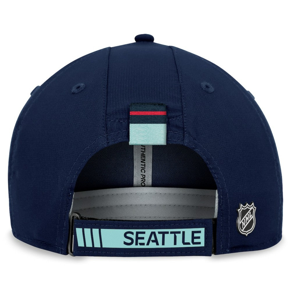 Seattle Kraken Fanatics Authentic Pro Rink Adjustable Hat Deep Sea Blue