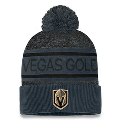 Vegas Golden Knights Fanatics Authentic Pro Cuffed Knit Hat with Pom Gray