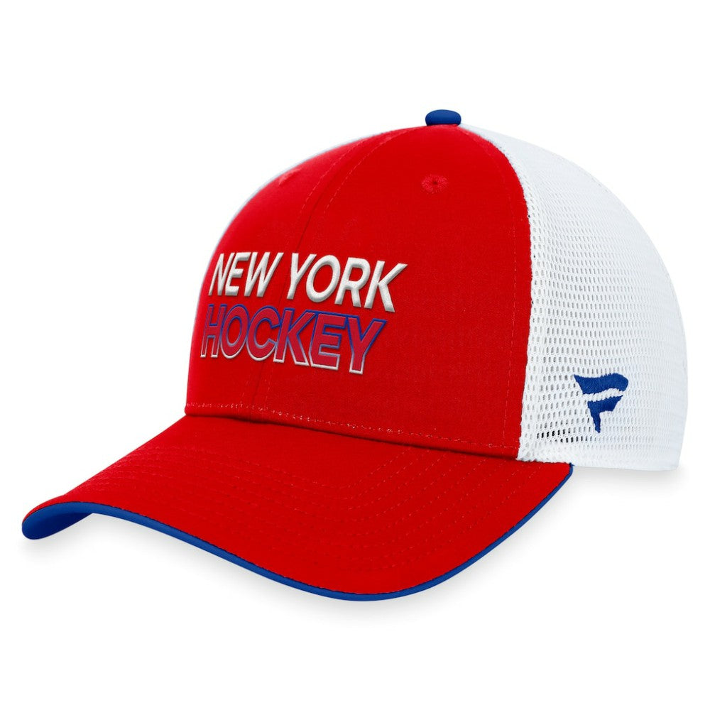 New York Rangers Fanatics Authentic Pro Rink Trucker Adjustable Hat Red