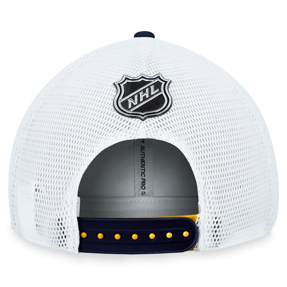 St. Louis Blues - Fanatics Authentic Pro Rink Trucker Adjustable Hat Gold