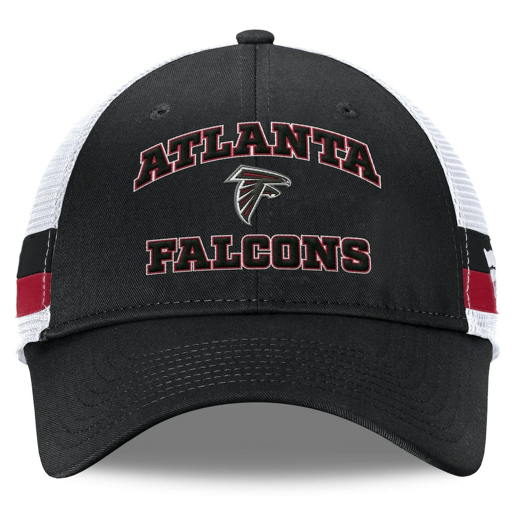 Atlanta Falcons Fundamentals Side Stripe Trucker Adjustable Hat Black/White - Fanatics