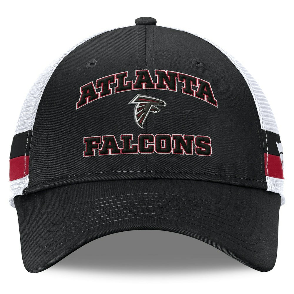 Atlanta Falcons Fundamentals Side Stripe Trucker Adjustable Hat Black/White - Fanatics