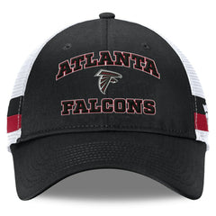 Atlanta Falcons Fundamentals Side Stripe Trucker Adjustable Hat Black/White - Fanatics