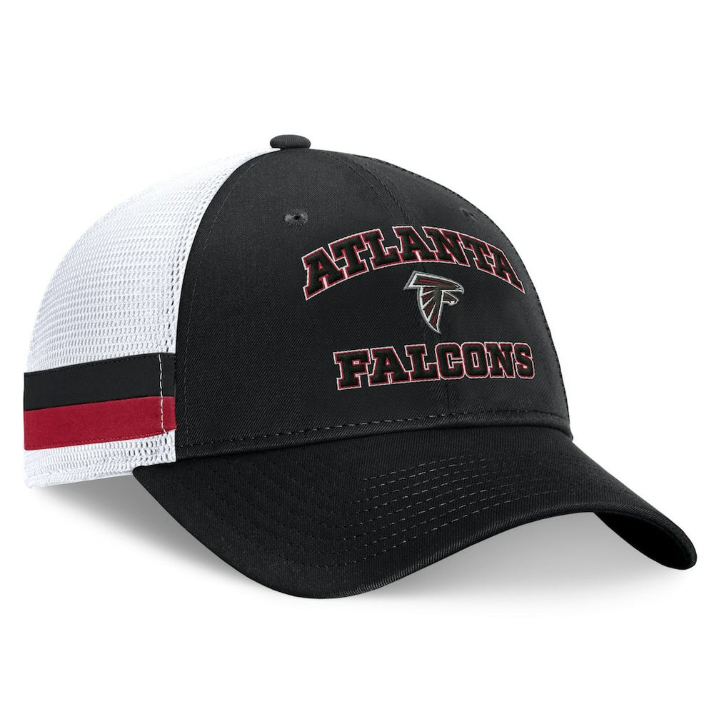 Atlanta Falcons Fundamentals Side Stripe Trucker Adjustable Hat Black/White - Fanatics