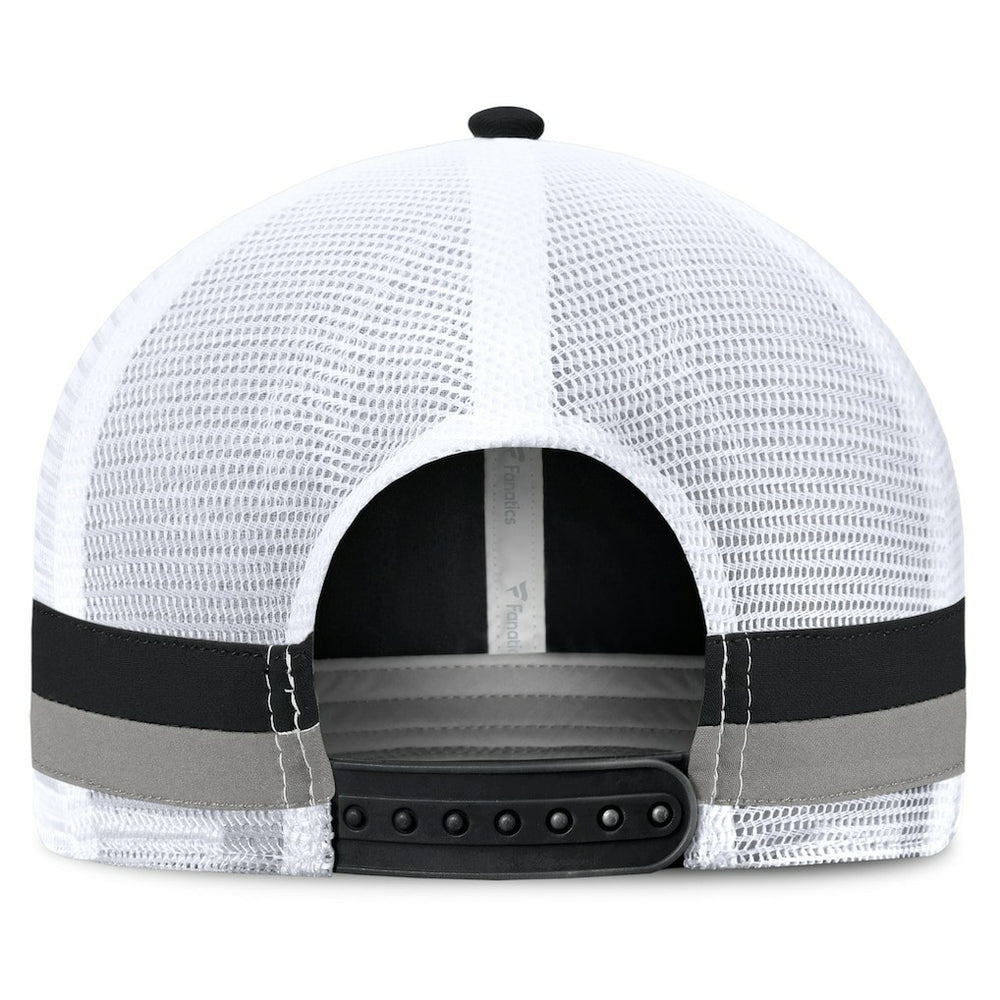Las Vegas Raiders Fundamentals Side Stripe Trucker Adjustable Hat Black/White - Fanatics
