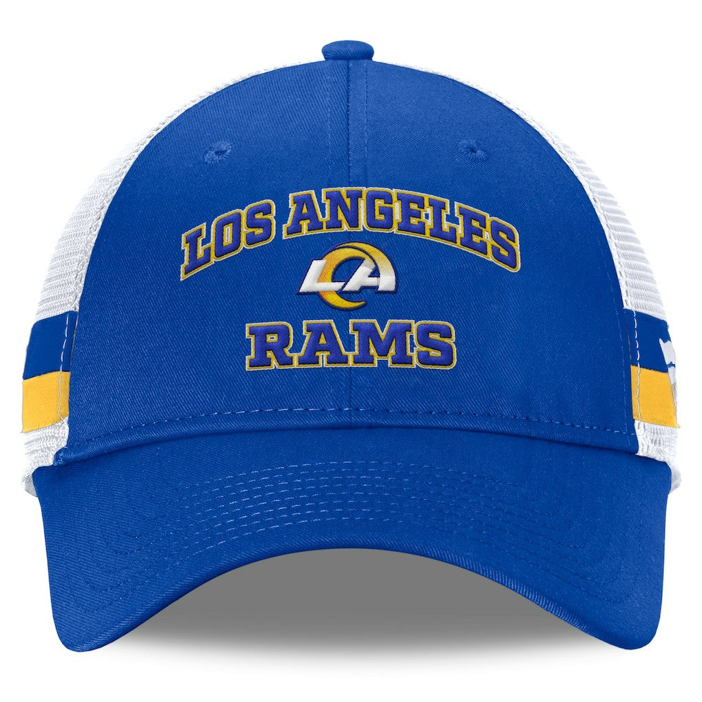 Los Angeles Rams Fundamentals Side Stripe Trucker Adjustable Hat Royal/White - Fanatics