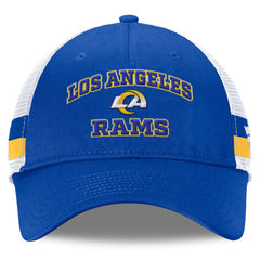 Los Angeles Rams Fundamentals Side Stripe Trucker Adjustable Hat Royal/White - Fanatics