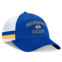 Los Angeles Rams Fundamentals Side Stripe Trucker Adjustable Hat Royal/White - Fanatics