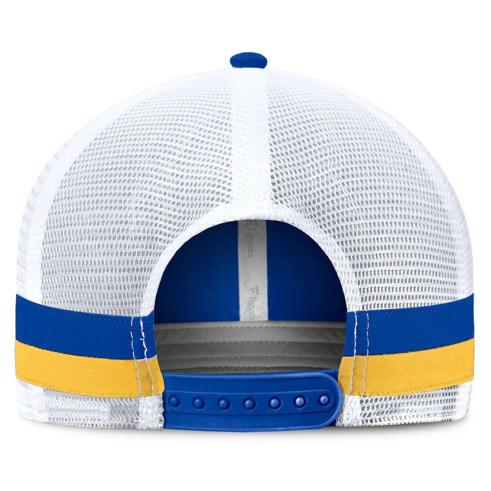 Los Angeles Rams Fundamentals Side Stripe Trucker Adjustable Hat Royal/White - Fanatics