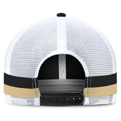 New Orleans Saints Fundamentals Side Stripe Trucker Adjustable Hat Black/White - Fanatics