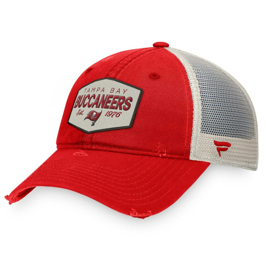 Tampa Bay Buccaneers Heritage Patch Trucker Adjustable Hat Red/Natural - Fanatics