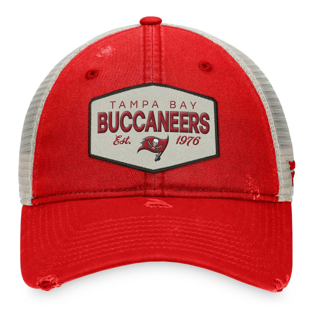 Tampa Bay Buccaneers Heritage Patch Trucker Adjustable Hat Red/Natural - Fanatics
