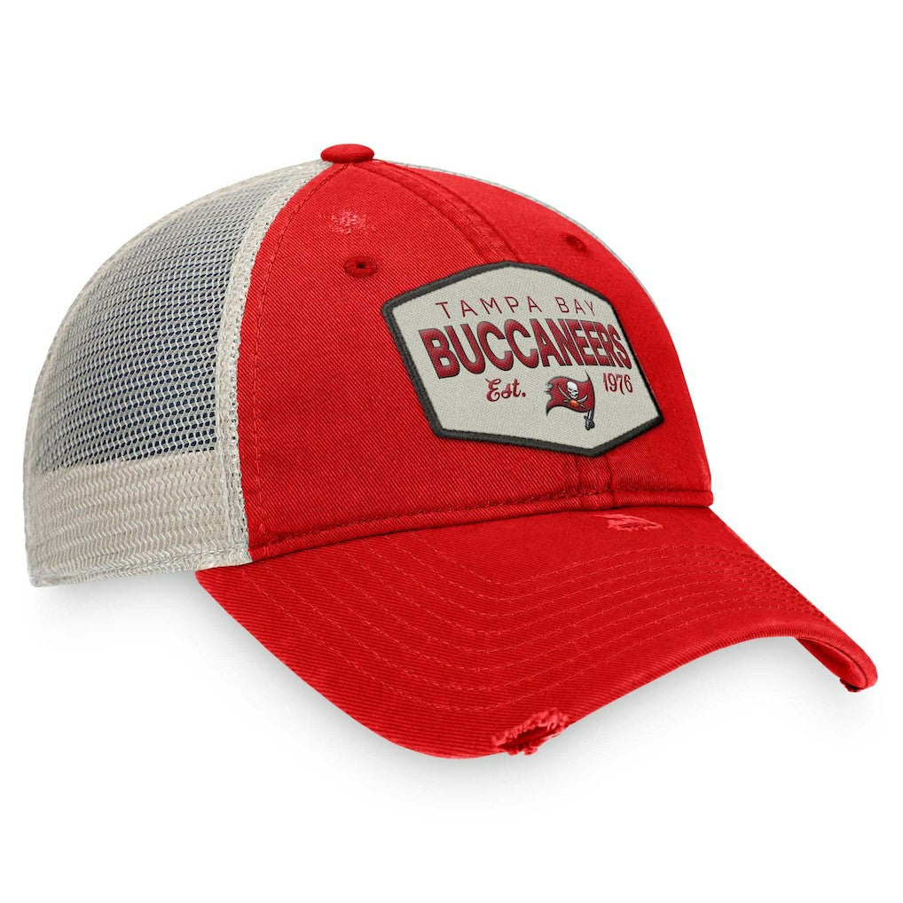 Tampa Bay Buccaneers Heritage Patch Trucker Adjustable Hat Red/Natural - Fanatics