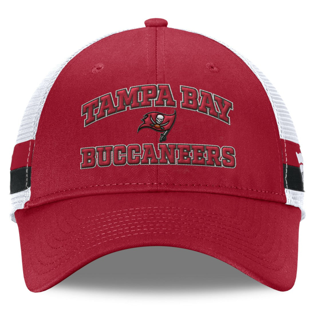 Tampa Bay Buccaneers Fundamentals Side Stripe Trucker Adjustable Hat Red/White - Fanatics