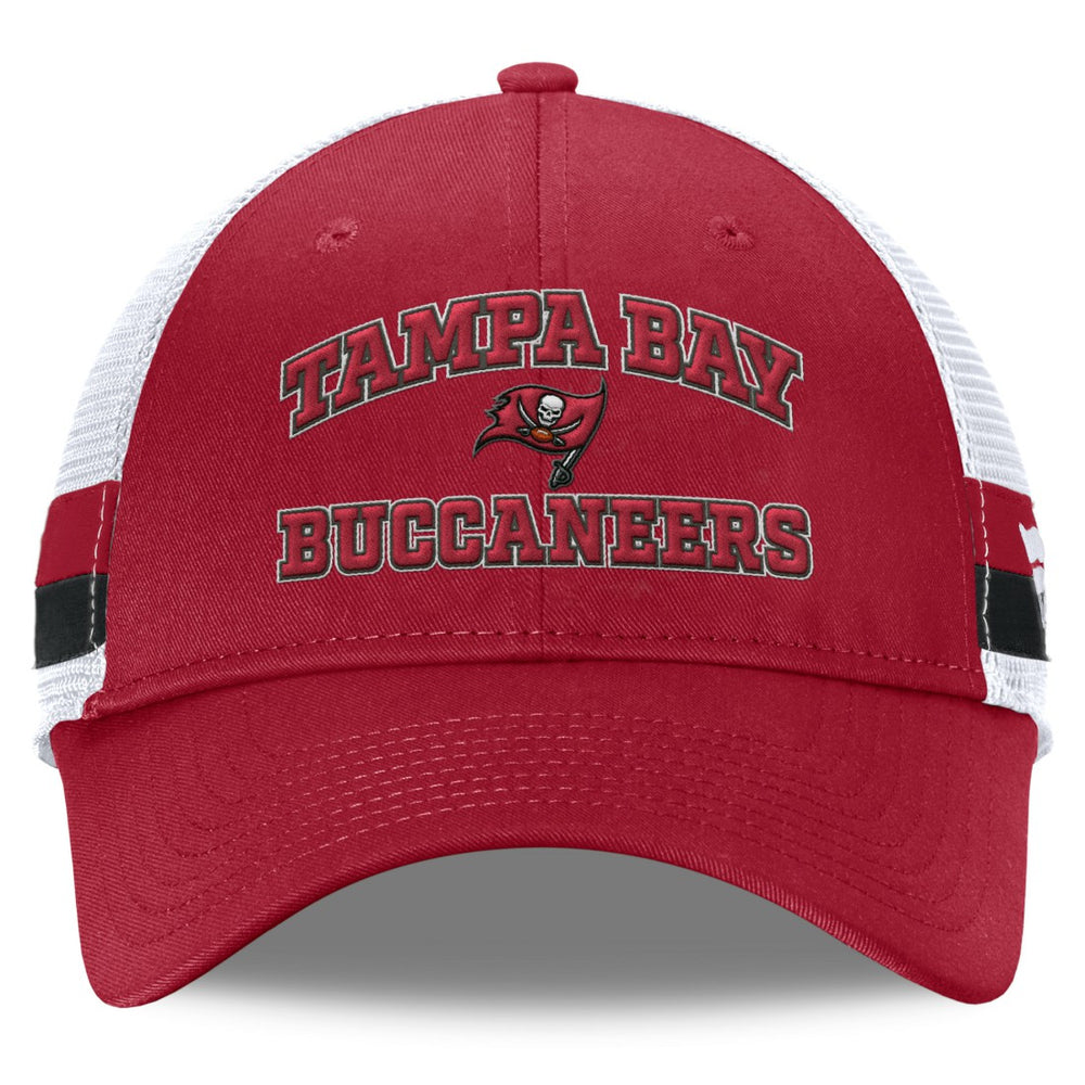 Tampa Bay Buccaneers Fundamentals Side Stripe Trucker Adjustable Hat Red/White - Fanatics