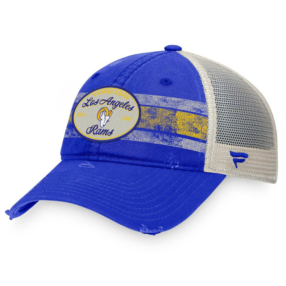 Los Angeles Rams Heritage Trucker Adjustable Hat Royal/Natural - Fanatics