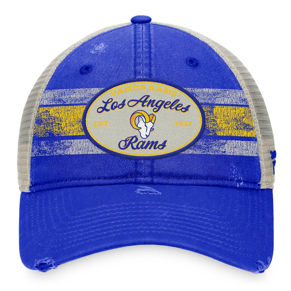 Los Angeles Rams Heritage Trucker Adjustable Hat Royal/Natural - Fanatics