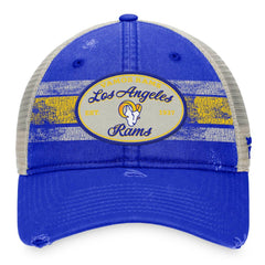 Los Angeles Rams Heritage Trucker Adjustable Hat Royal/Natural - Fanatics