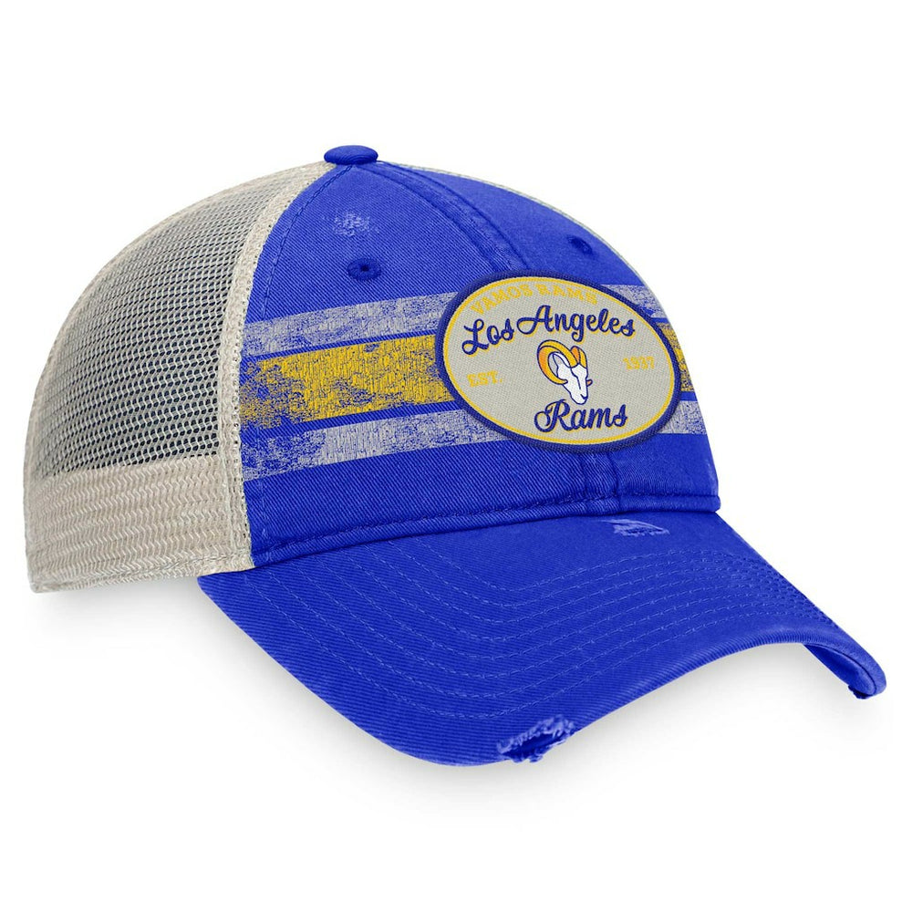 Los Angeles Rams Heritage Trucker Adjustable Hat Royal/Natural - Fanatics