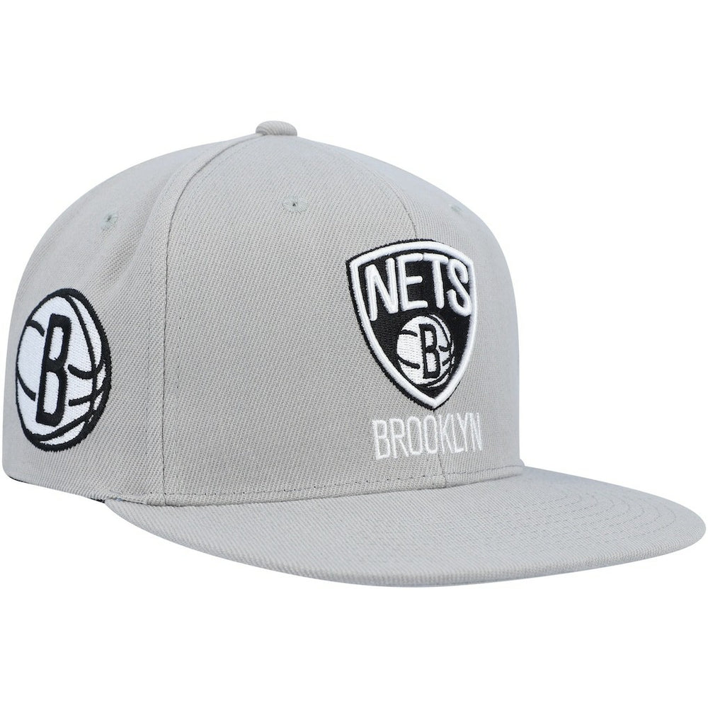 Mitchell & Ness - Brooklyn Nets Side Core 2.0 Snapback Hat - Gray
