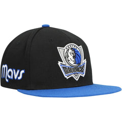 Mitchell & Ness - Dallas Mavericks Side Core 2.0 Snapback Hat - Black/Royal