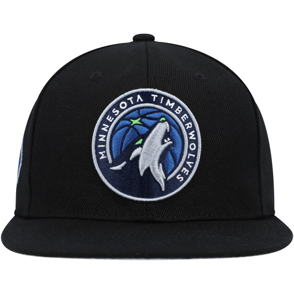 Mitchell & Ness - Minnesota Timberwolves Side Core 2.0 Snapback Hat - Black