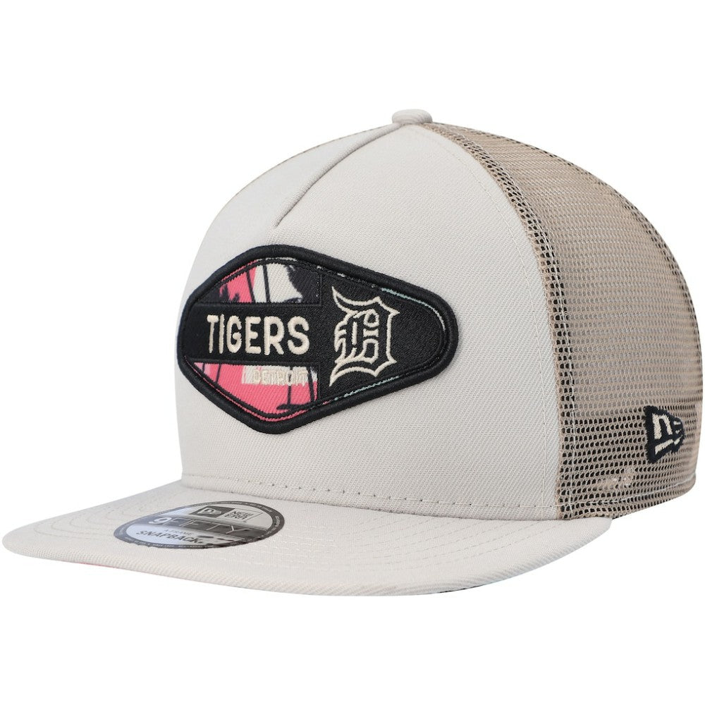 Detroit Tigers New Era Retro Beachin' Patch A-Frame Trucker 9FIFTY Snapback Hat for sale