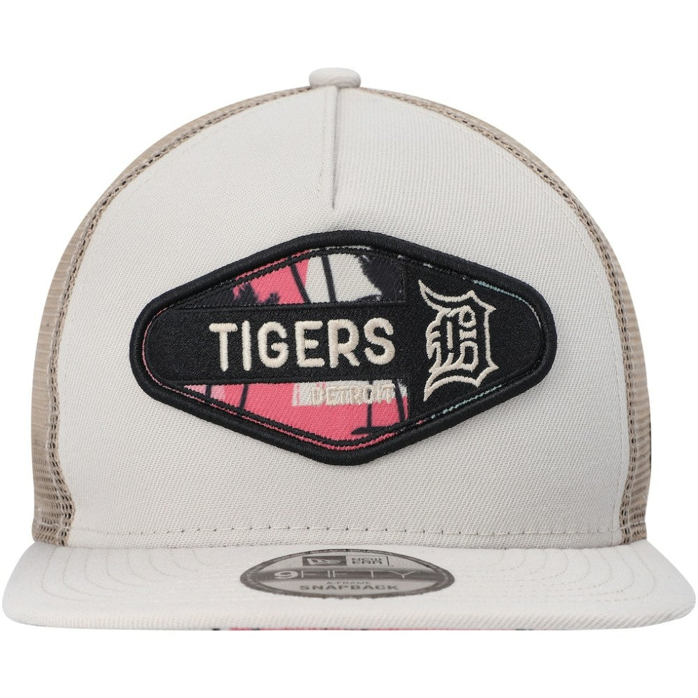Detroit Tigers New Era Retro Beachin' Patch A-Frame Trucker 9FIFTY Snapback Hat for sale