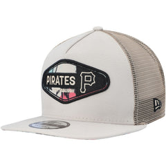 Pittsburgh Pirates New Era Retro Beachin' Patch A-Frame Trucker 9FIFTY Snapback Hat Online