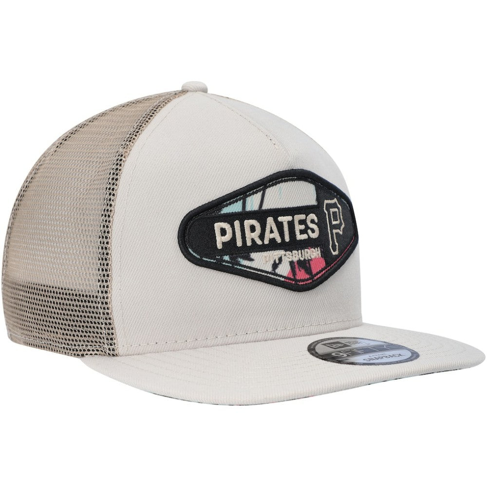 Pittsburgh Pirates New Era Retro Beachin' Patch A-Frame Trucker 9FIFTY Snapback Hat Online